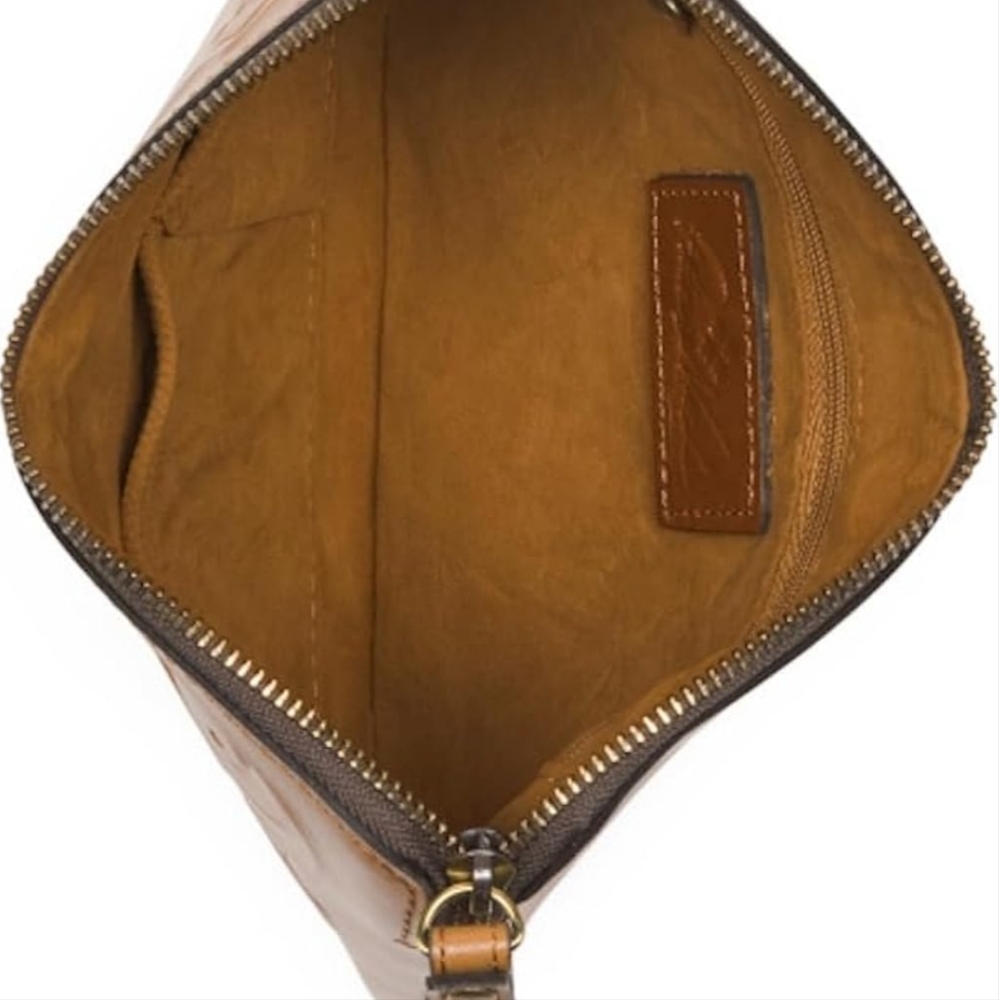 PATRICIA NASH Cassini Clutch/Wristlet Tooled Leather Gold NWT - Picture 4 of 10